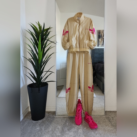 Adidas Originals Shatter Trefoil Sheer Woven Cuffed Track Top & Pants, XL - Picture 7 of 7